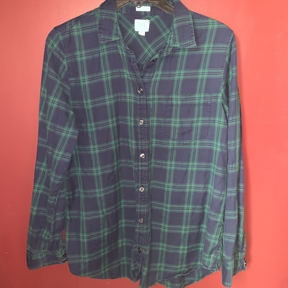 J. Crew Tops - J Crew Boy Fit Plaid Shirt | Small